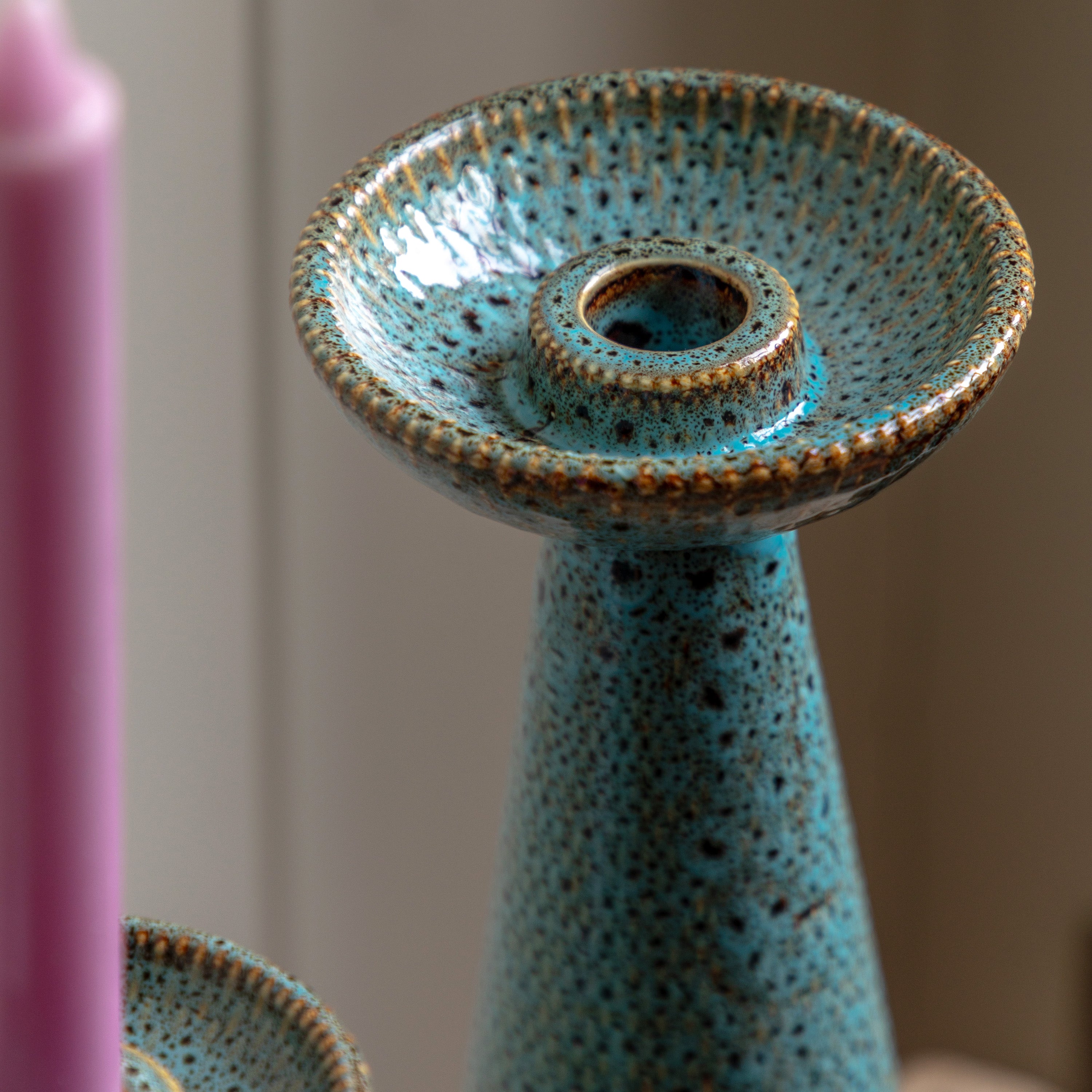 Porto ceramic candlesticks in teal | Luxury Homeware | Wow Porto ceramic candlesticks in teal | Luxury Homeware | Wow