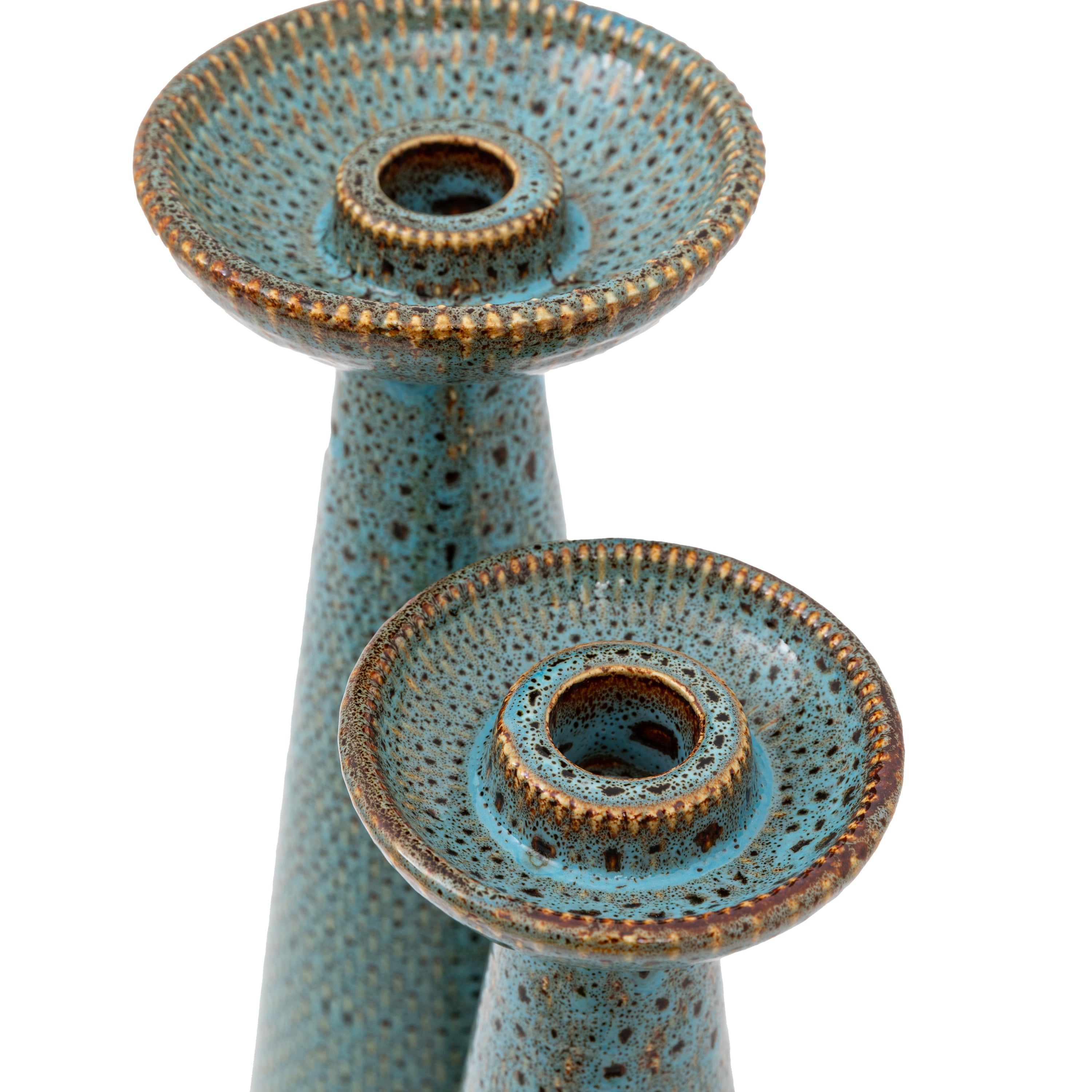 Porto ceramic candlesticks in teal | Luxury Homeware | Wow Porto ceramic candlesticks in teal | Luxury Homeware | Wow