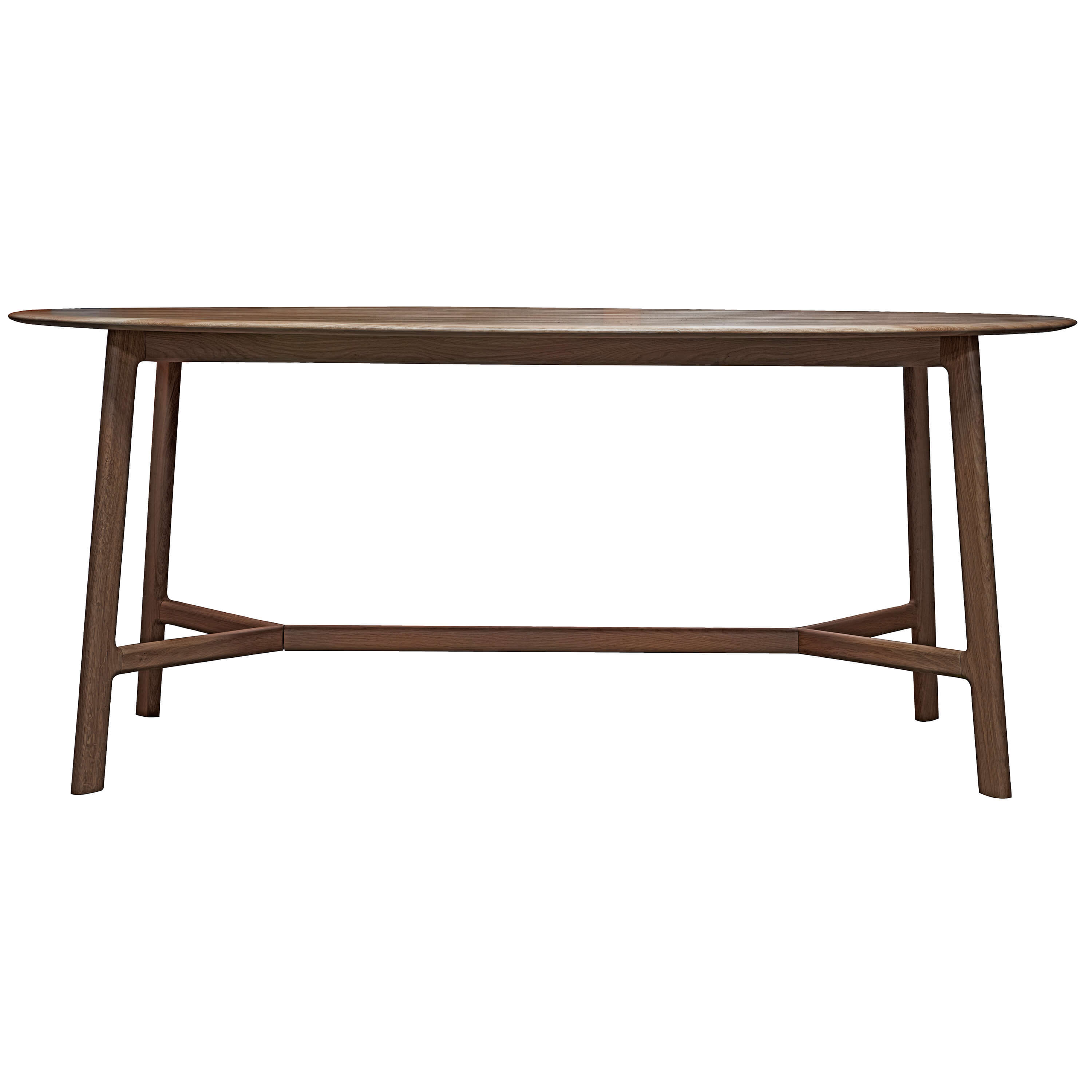 Mawes Oval Dining Table Walnut 1800x1000x760mm - WowCornwall