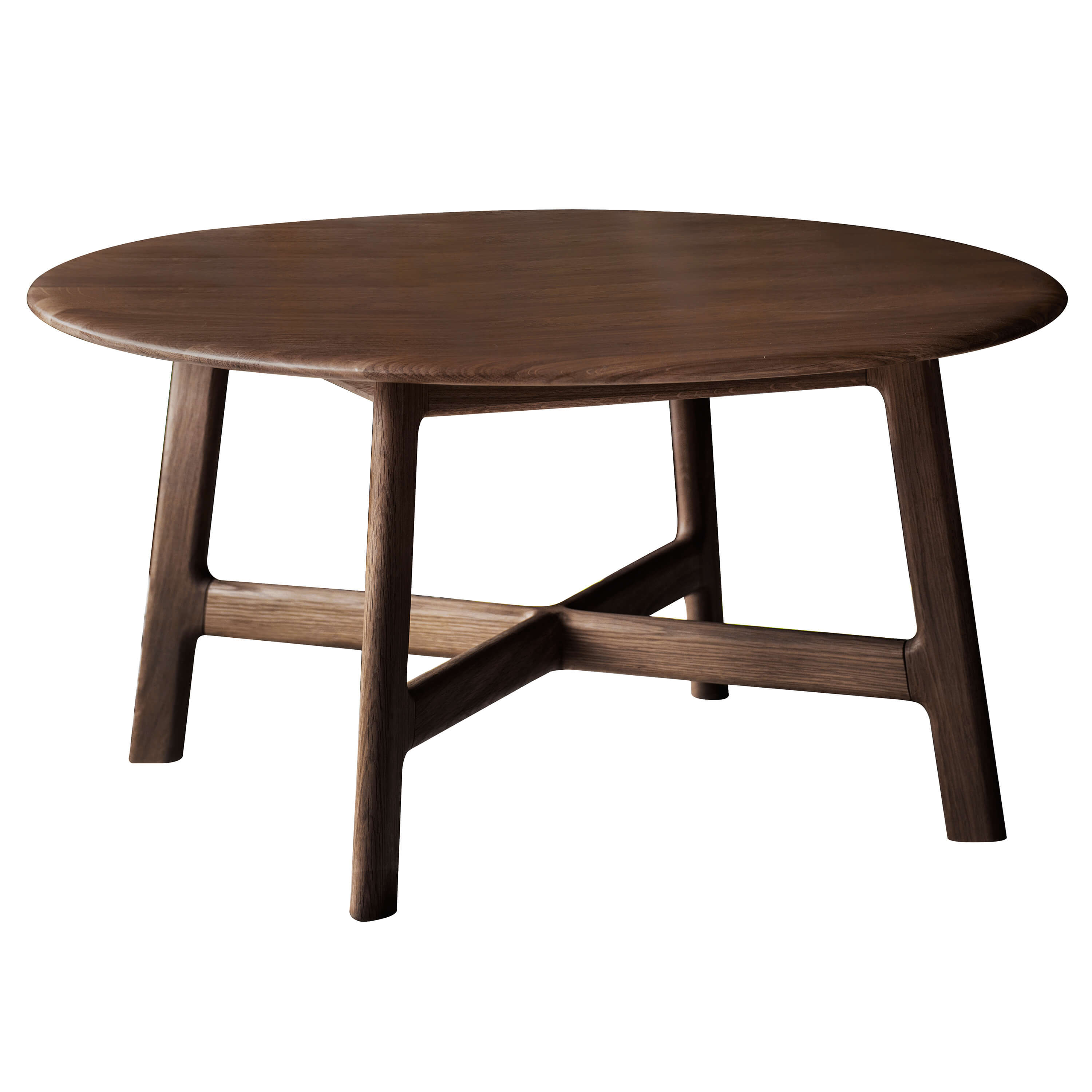 Mawes Round Coffee Table Walnut 800x800x400mm - WowCornwall