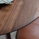 Mawes Round Dining Table Walnut 1000x1000x750mm - WowCornwall