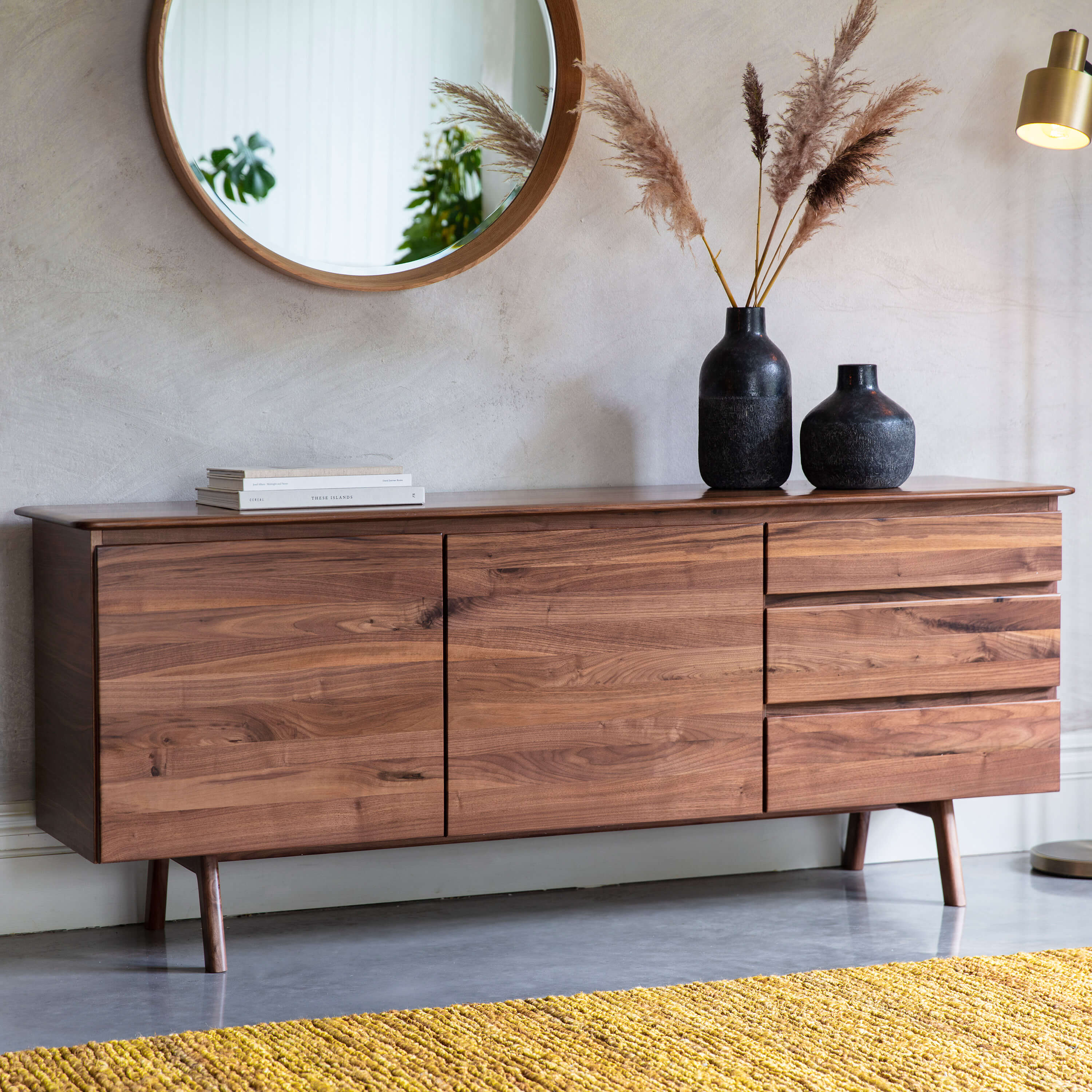 Mawes 2 Dr/3 Drwr Sideboard Walnut 1710x450x700mm - WowCornwall