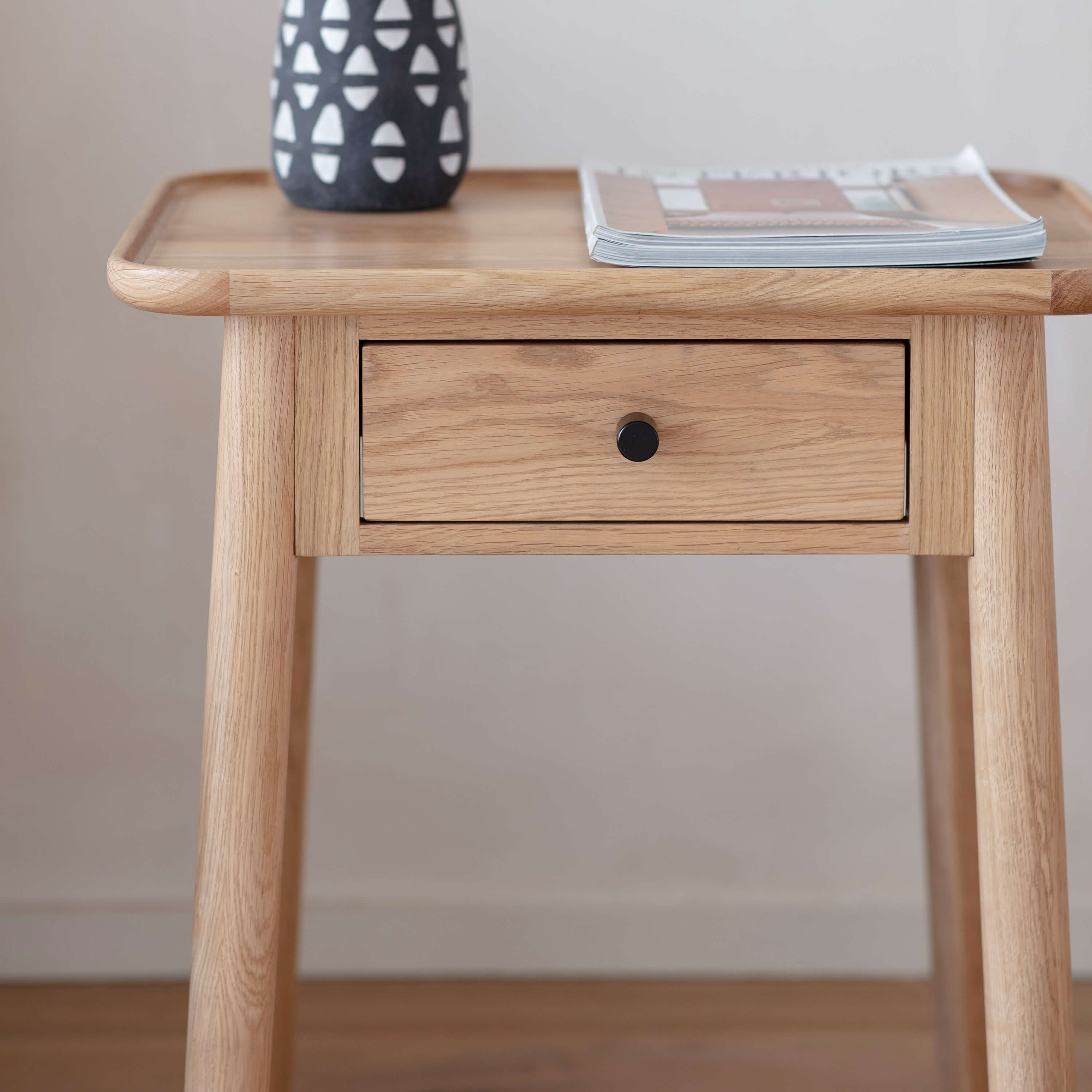 Lundy 1 Drawer Side Table 500x400x550mm - WowCornwall