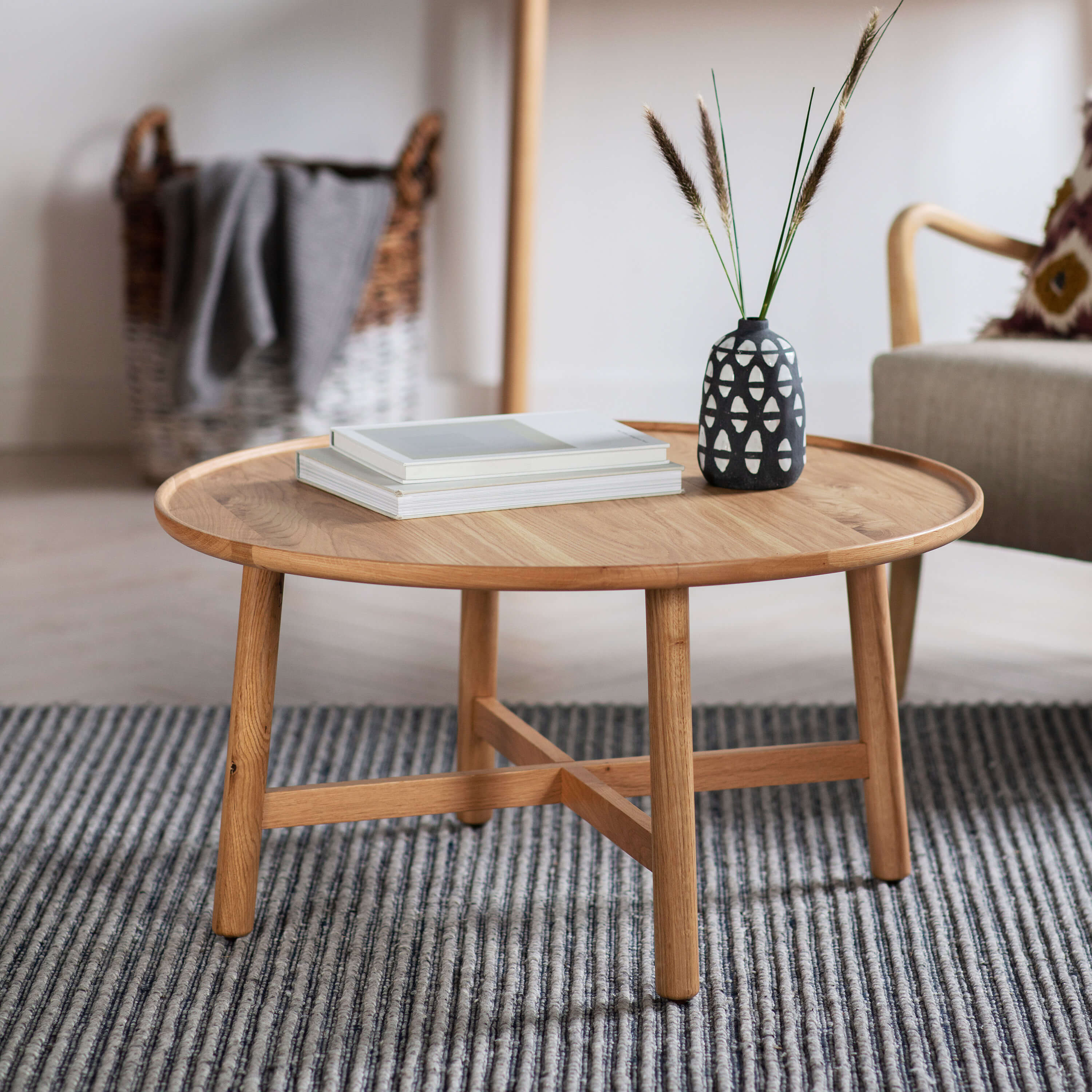 Lundy Round Coffee Table 900x900x400mm - WowCornwall