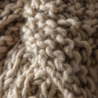 Moss Chunky Knitted Throw in Oatmeal - WowCornwall