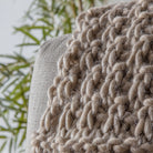 Moss Chunky Knitted Throw in Oatmeal - WowCornwall