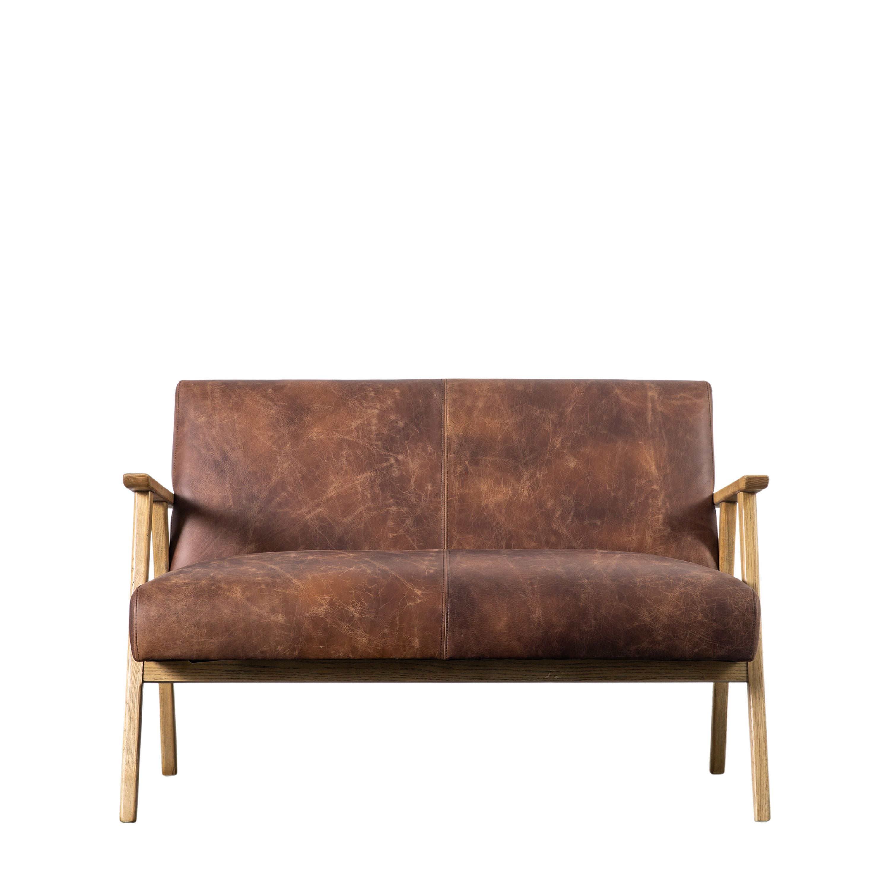 Neyland 2 Seater Sofa Vintage Brown Leather - WowCornwall