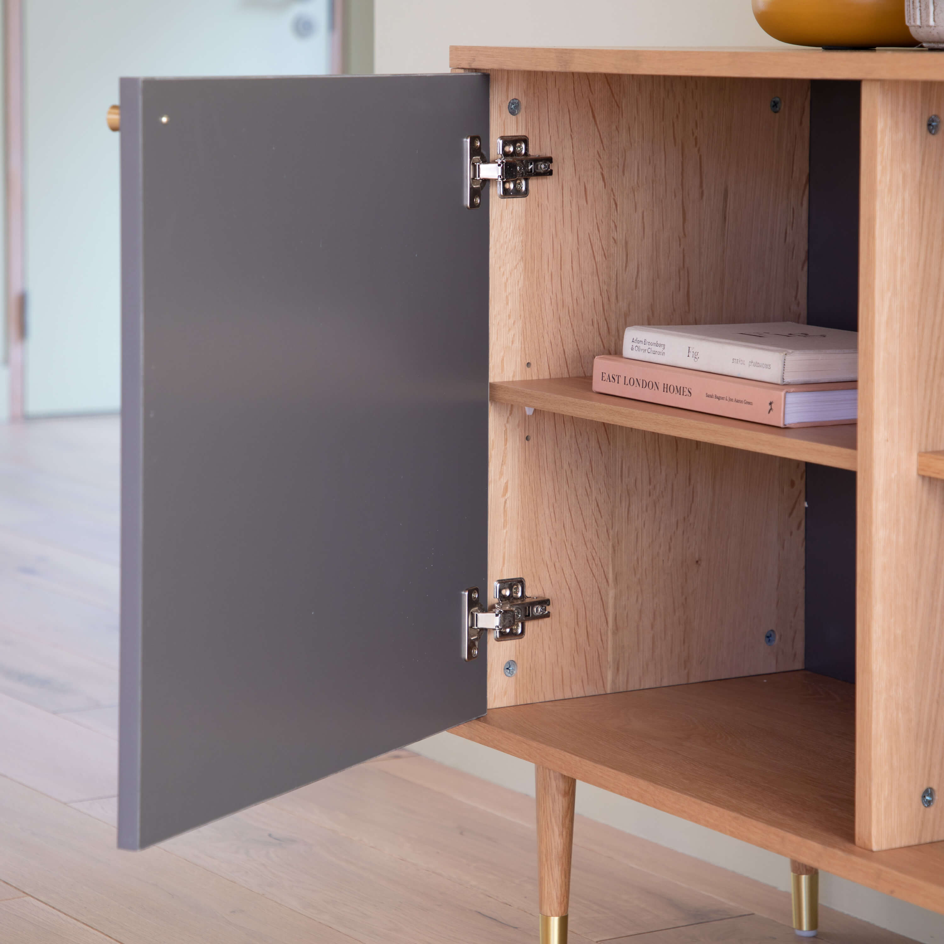 Newbury Sideboard Oak Grey 1600x400x790mm - WowCornwall