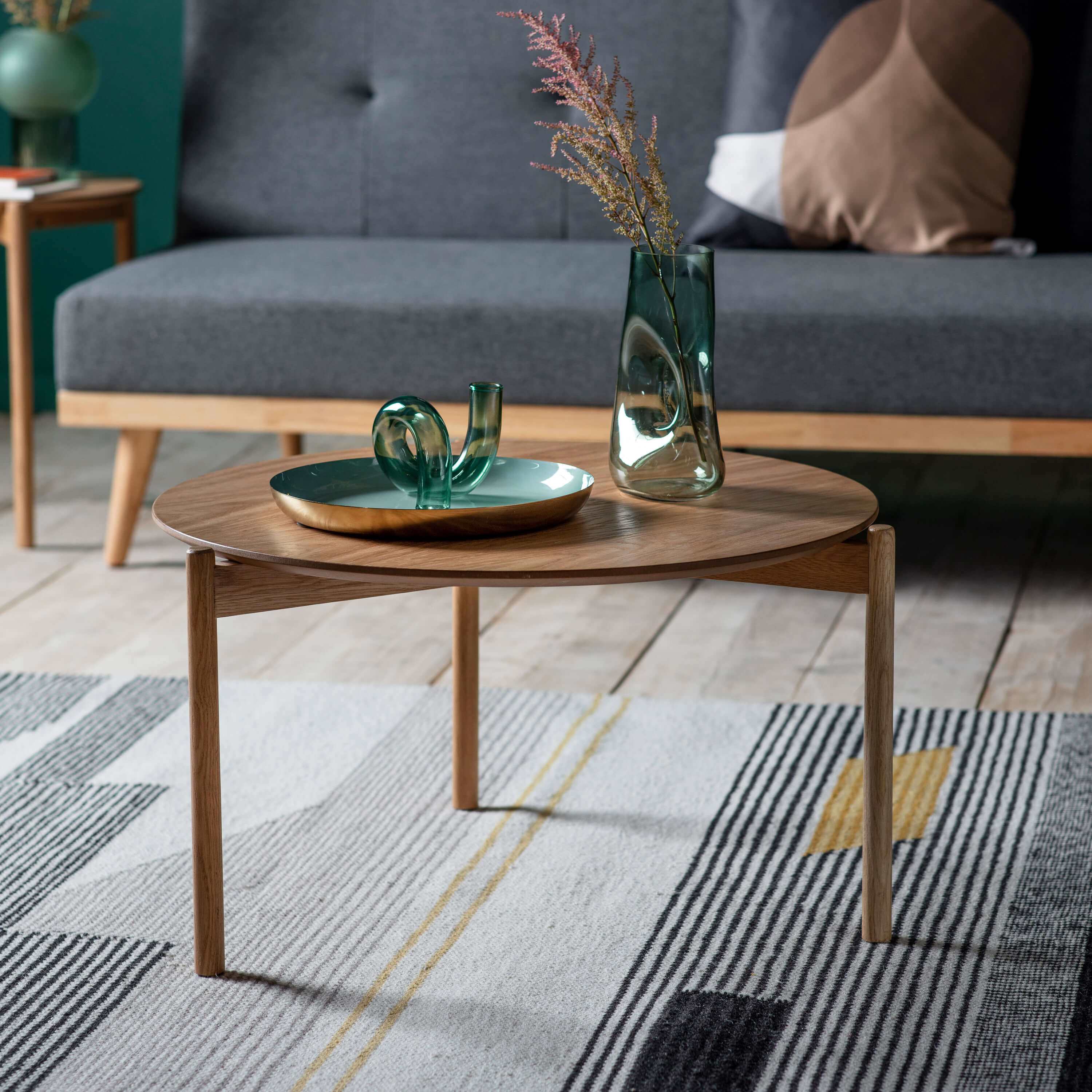 Burley Coffee Table Oak 700x700x400mm - WowCornwall