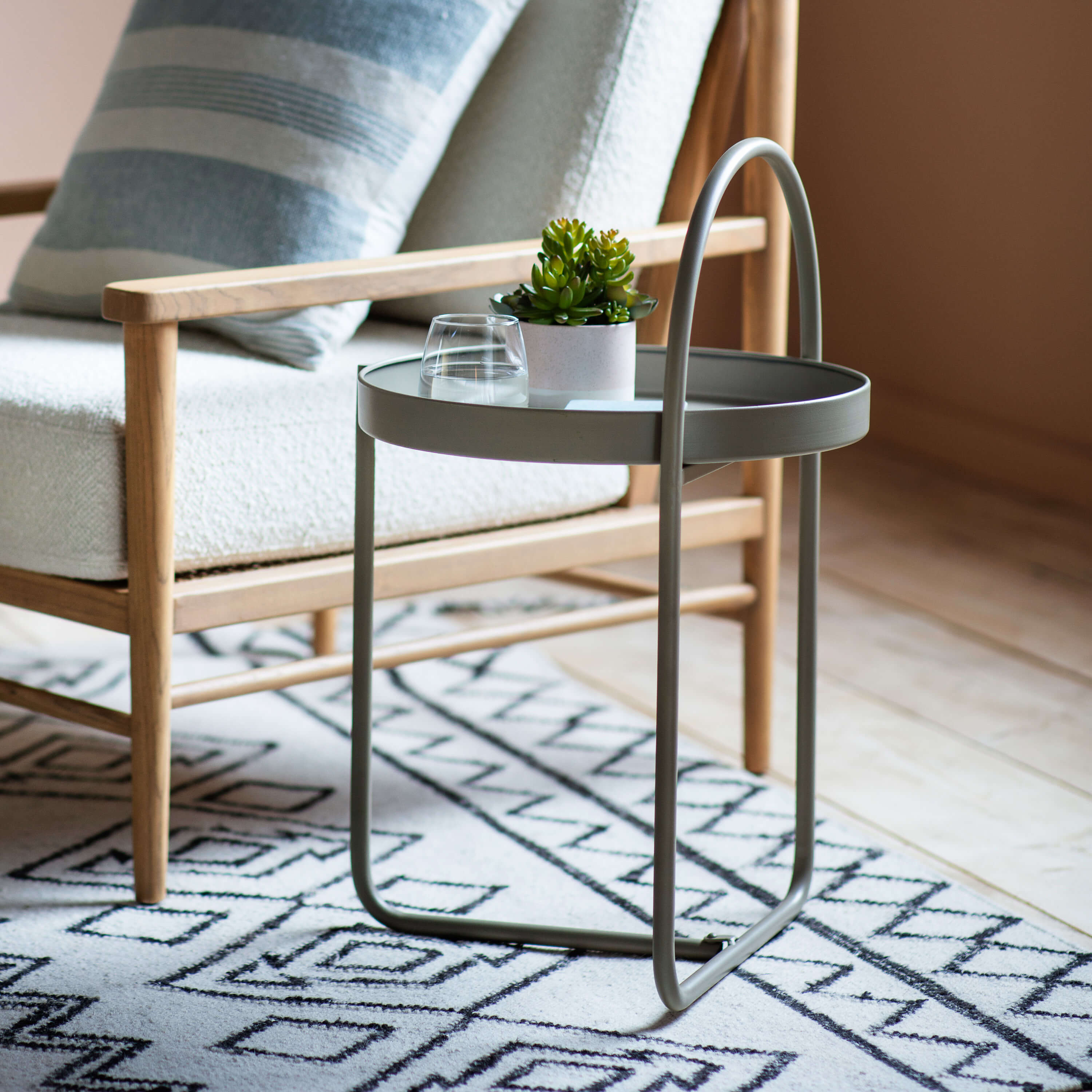 Melbury Side Table Latte 400x400x660mm - WowCornwall