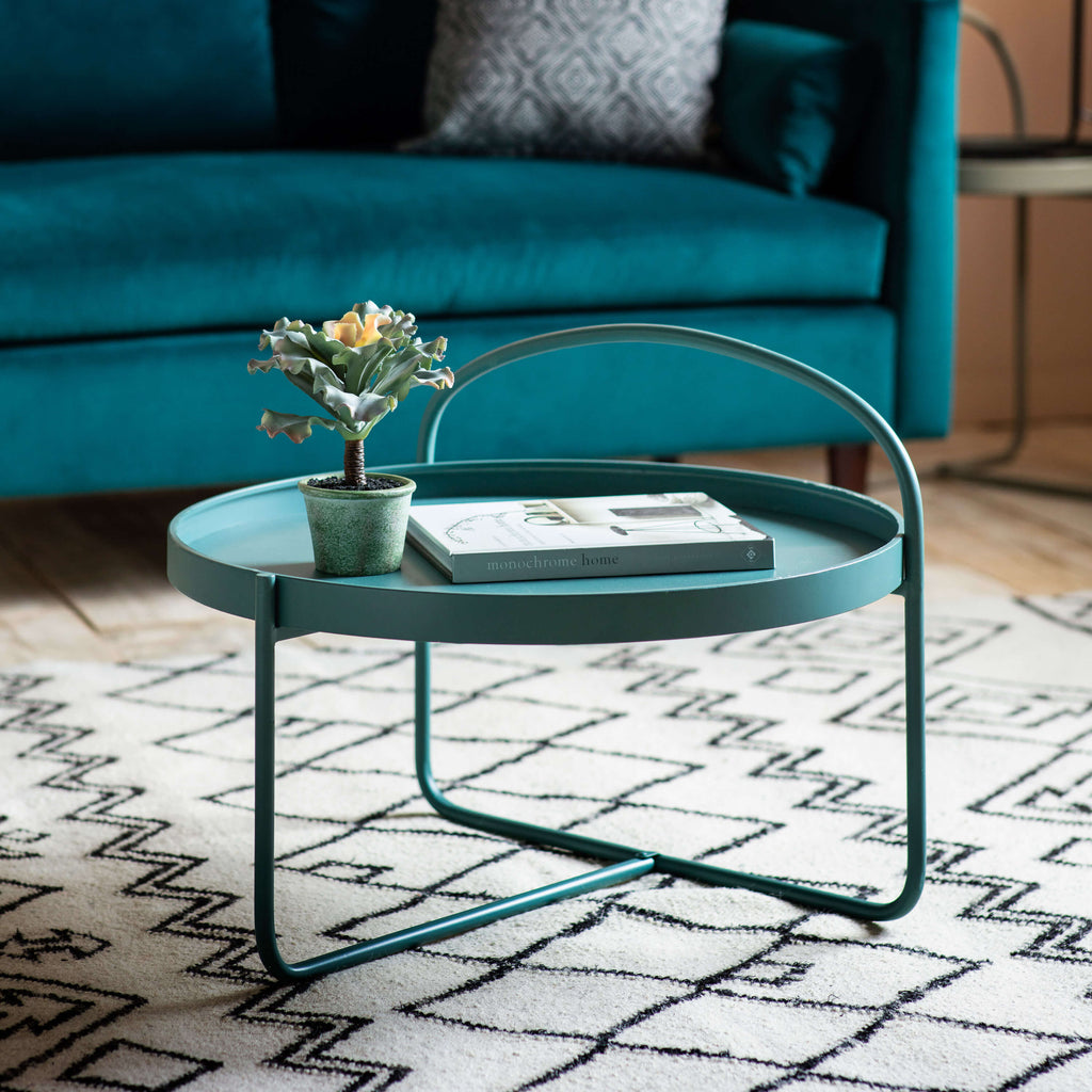 Melbury Coffee Table Teal 650x650x500mm - WowCornwall