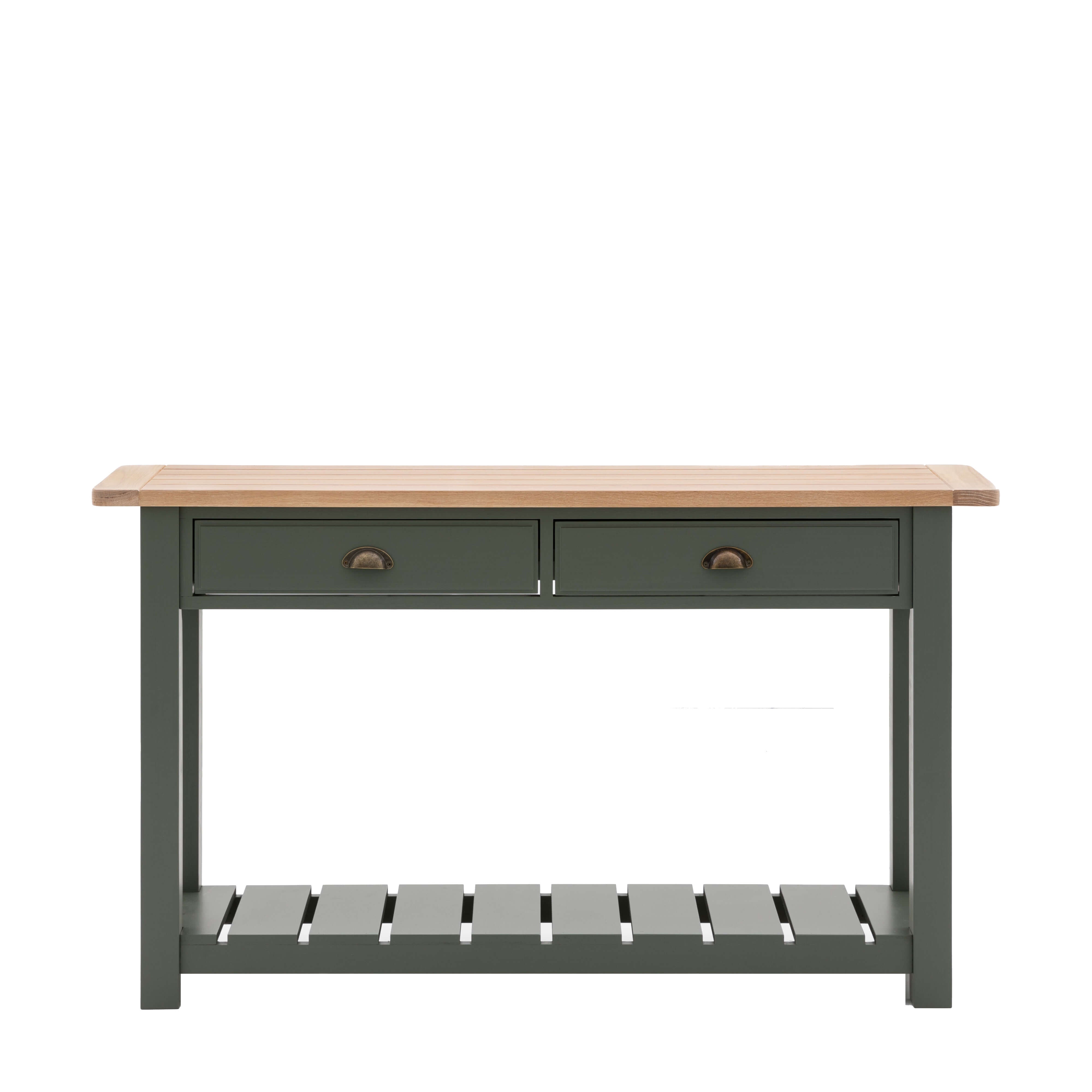 Newlyn 2 Drawer Console Moss 1400x380x800mm - WowCornwall