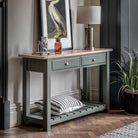 Newlyn 2 Drawer Console Moss 1400x380x800mm - WowCornwall