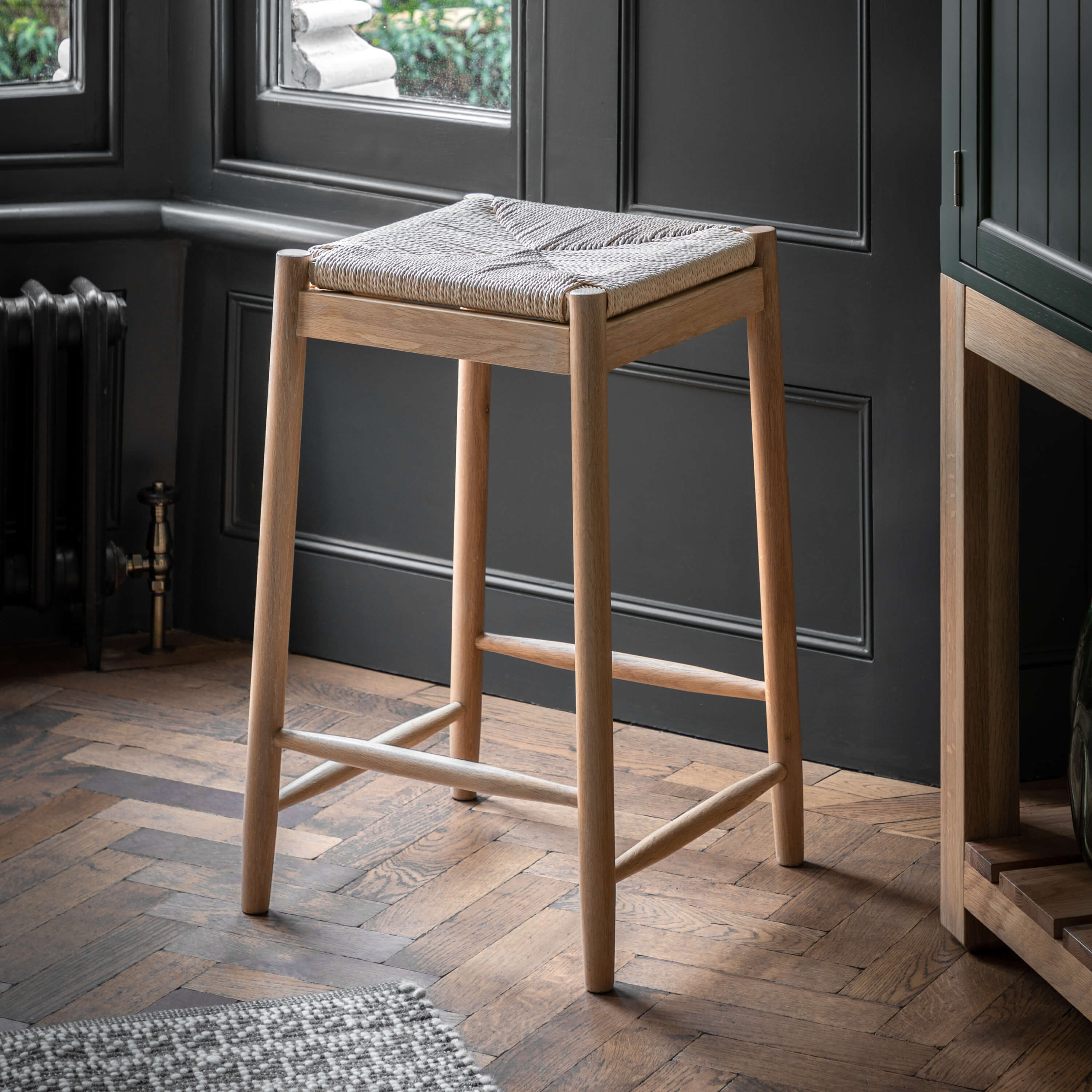 Newlyn Rope Stool 400x350x675mm - WowCornwall