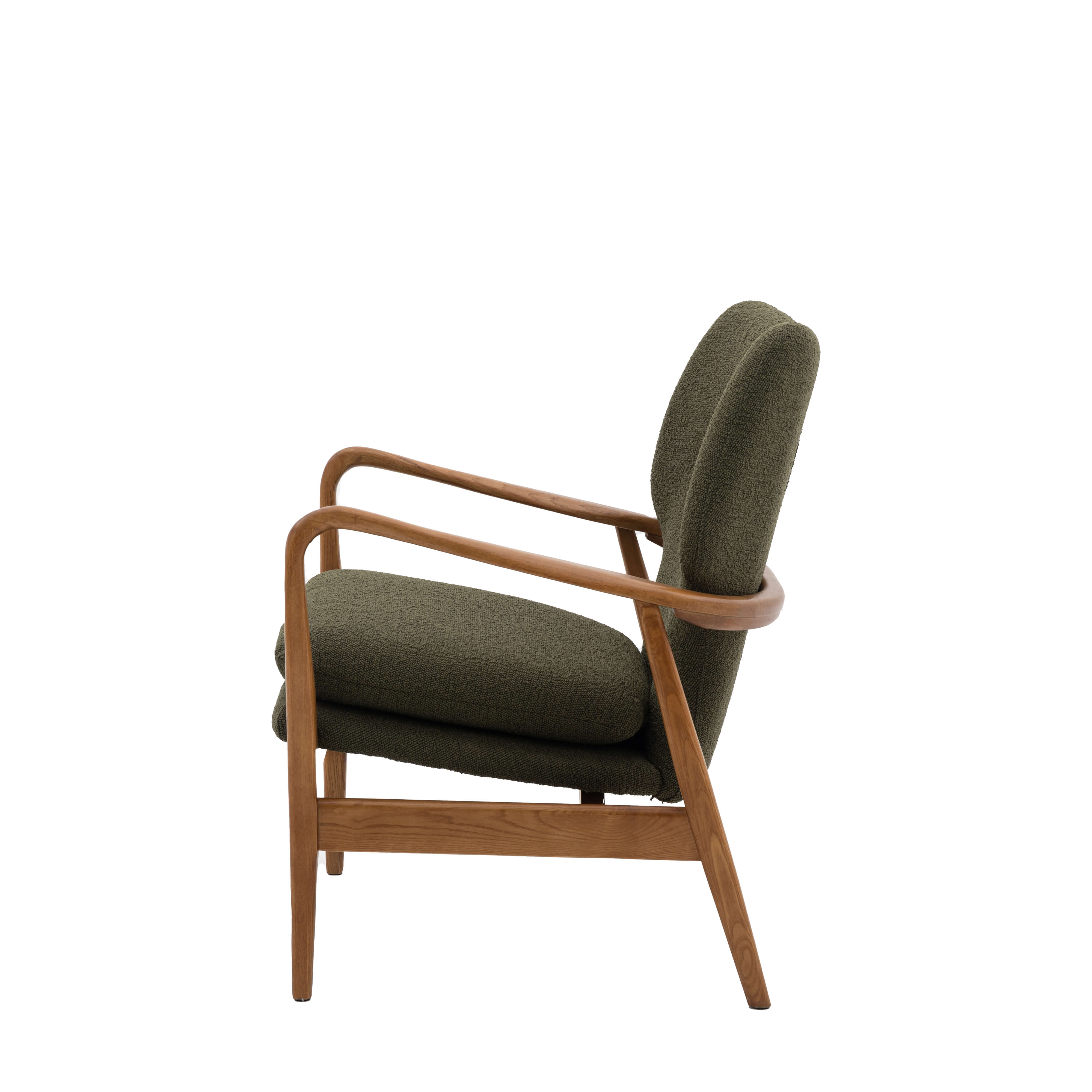 Jensen Armchair Green 730x740x850mm - WowCornwall