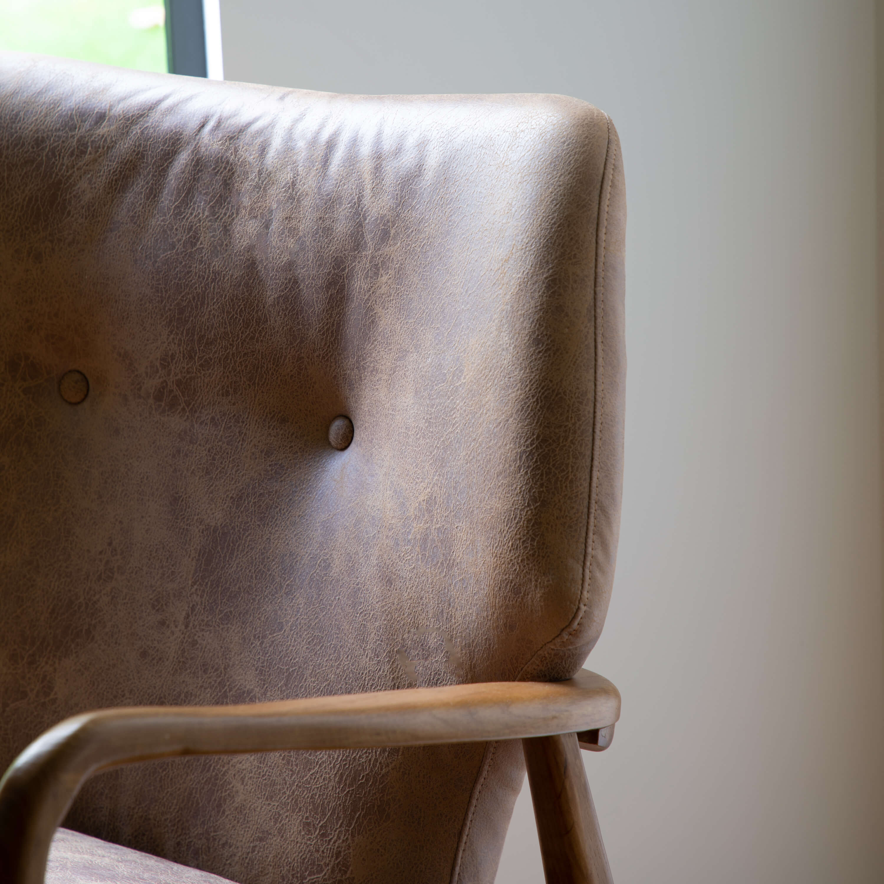 Jensen Armchair Brown Leather 730x740x850mm - WowCornwall