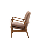 Jensen Armchair Brown Leather 730x740x850mm - WowCornwall