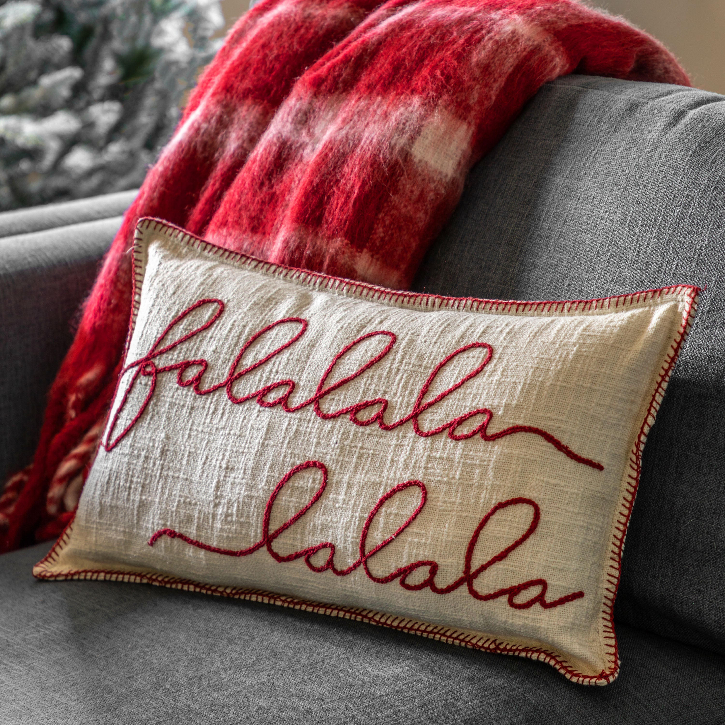 Falala Stitched Cushion - WowCornwall