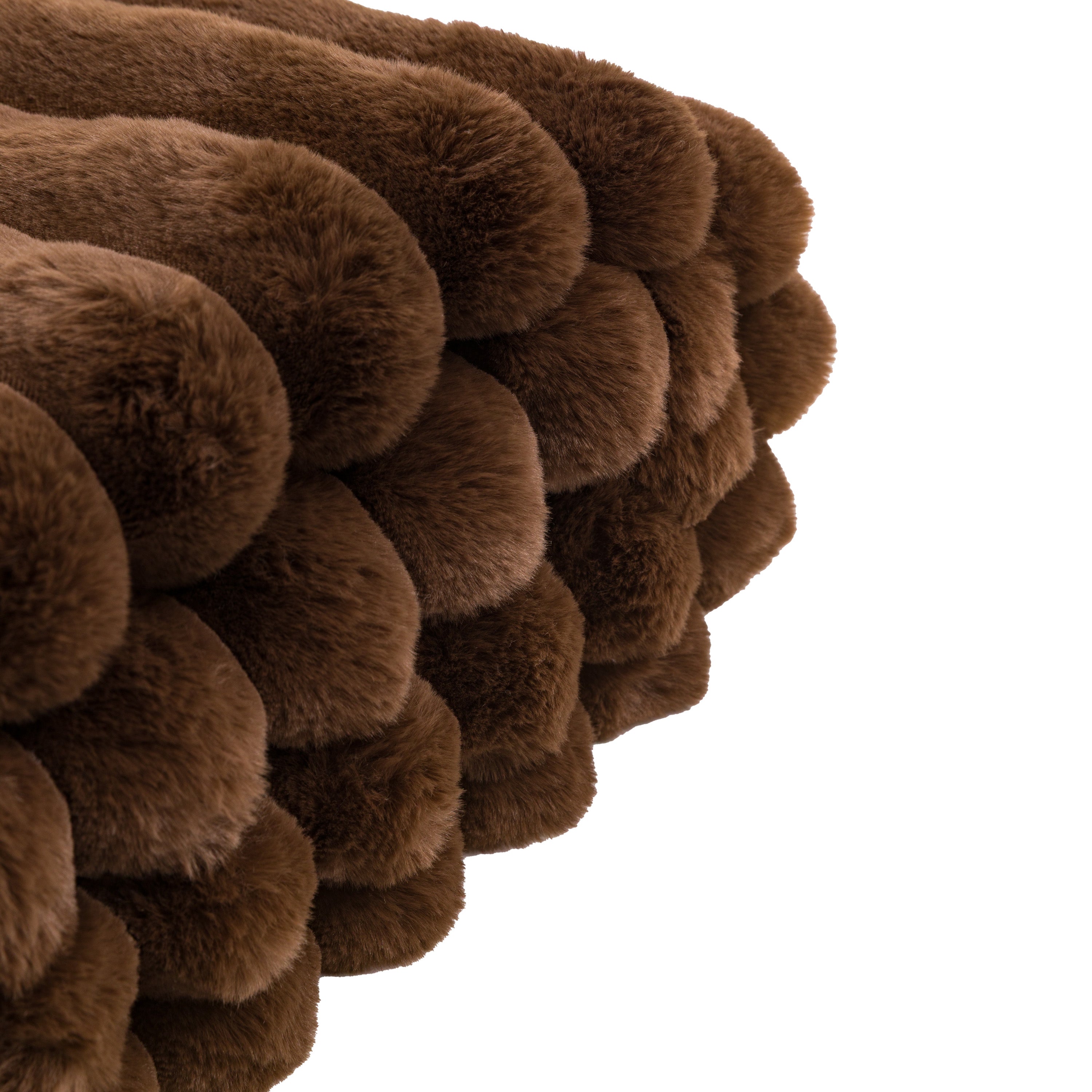 Ribbed faux fur throw chocolate - WowCornwall