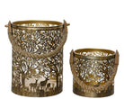 Black and Gold Round Festive Cut Out Lantern - two sizes