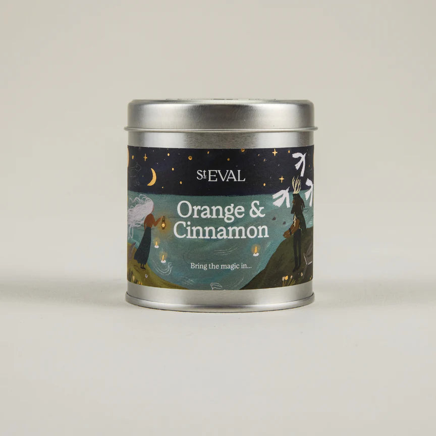 Orange & Cinnamon, Scented Christmas Tin Candle - WowCornwall