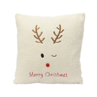 Christmas Cushion – Deer Face with Pompom Nose - WowCornwall