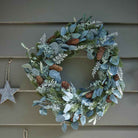 Silver Leaves and Pinecones Christmas Wreath, two sizes