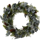 Silver Leaves and Pinecones Christmas Wreath, two sizes