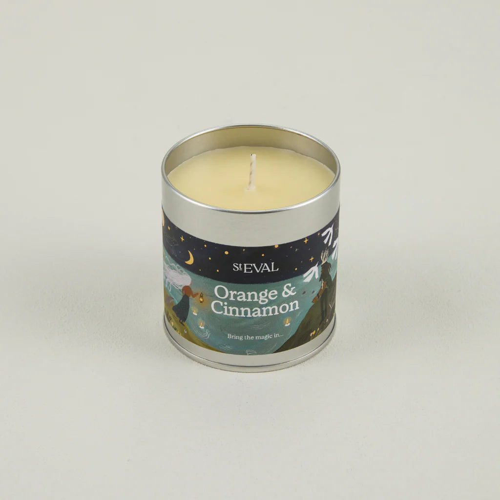 Orange & Cinnamon, Scented Christmas Tin Candle - WowCornwall