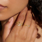 Stacks of Style Star Rings in Cubic Zirconia and Gold Plating - WowCornwall