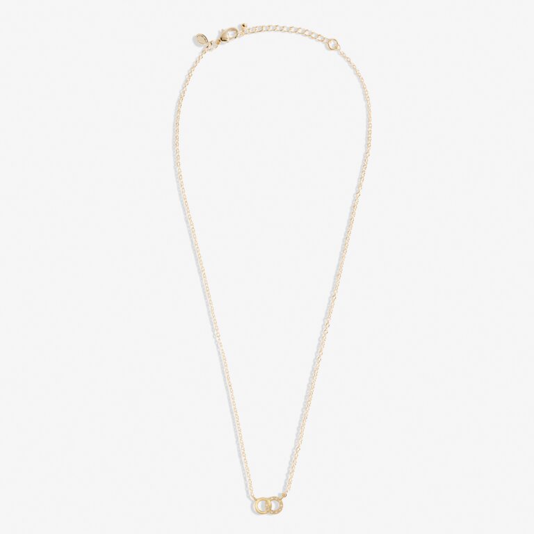 Mini Charms Pavé Linked Circles Necklace in Gold Plating - WowCornwall