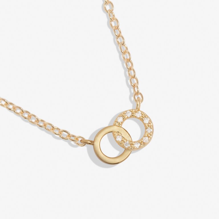 Mini Charms Pavé Linked Circles Necklace in Gold Plating - WowCornwall