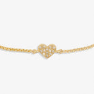 Mini Charms Pavé Heart Bracelet in Gold Plating - WowCornwall