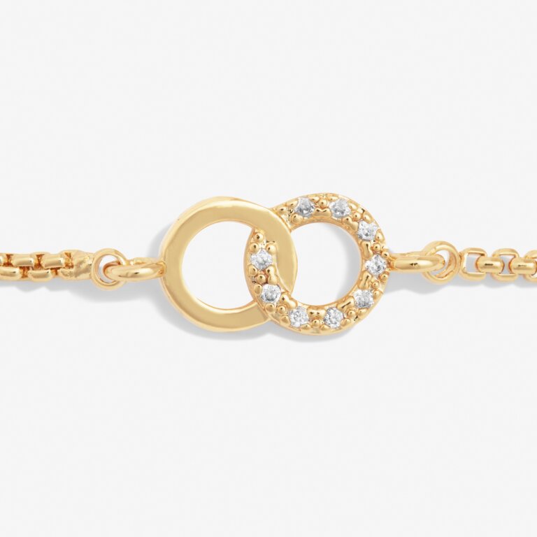 Mini Charms Pavé Linked Circles Bracelet in Gold Plating - WowCornwall