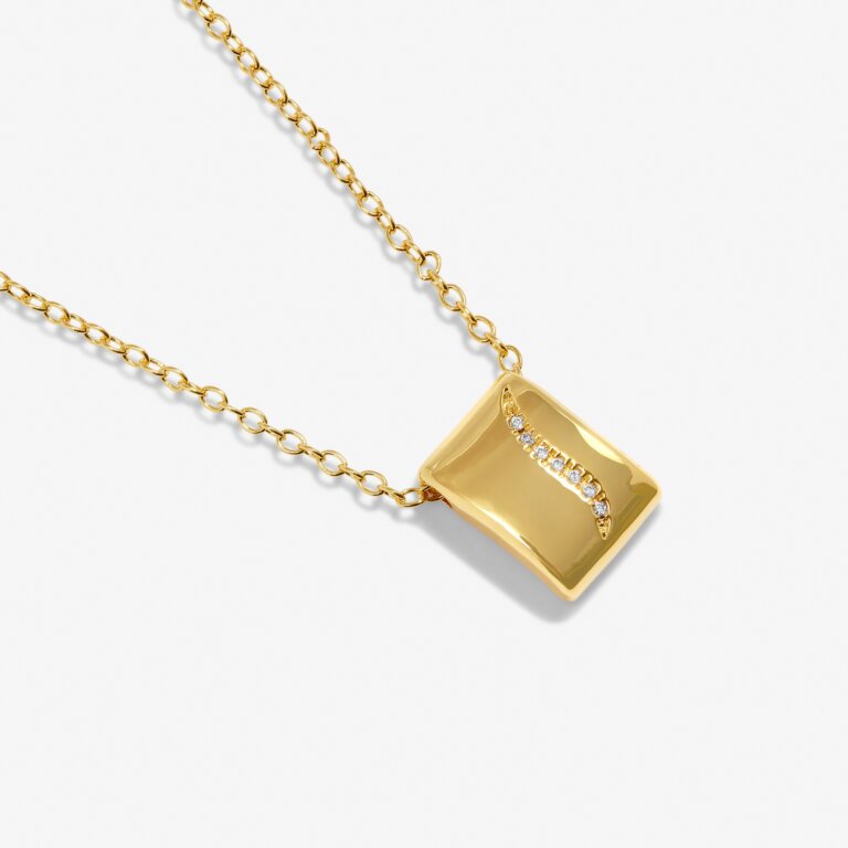 Style Stories Pavé Tag Necklace in Gold Plating - WowCornwall