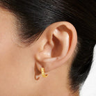 Style Stories Bar Huggie Earrings in Gold Plating - WowCornwall