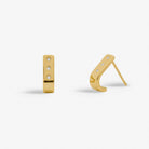 Style Stories Bar Huggie Earrings in Gold Plating - WowCornwall