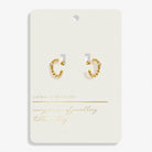 Style Stories Beaded Cubic Zirconia Hoop Earrings in Gold Plating - WowCornwall