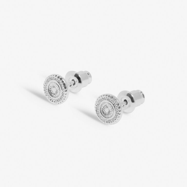 Style Stories Coin Stud Earrings in Silver Plating - WowCornwall