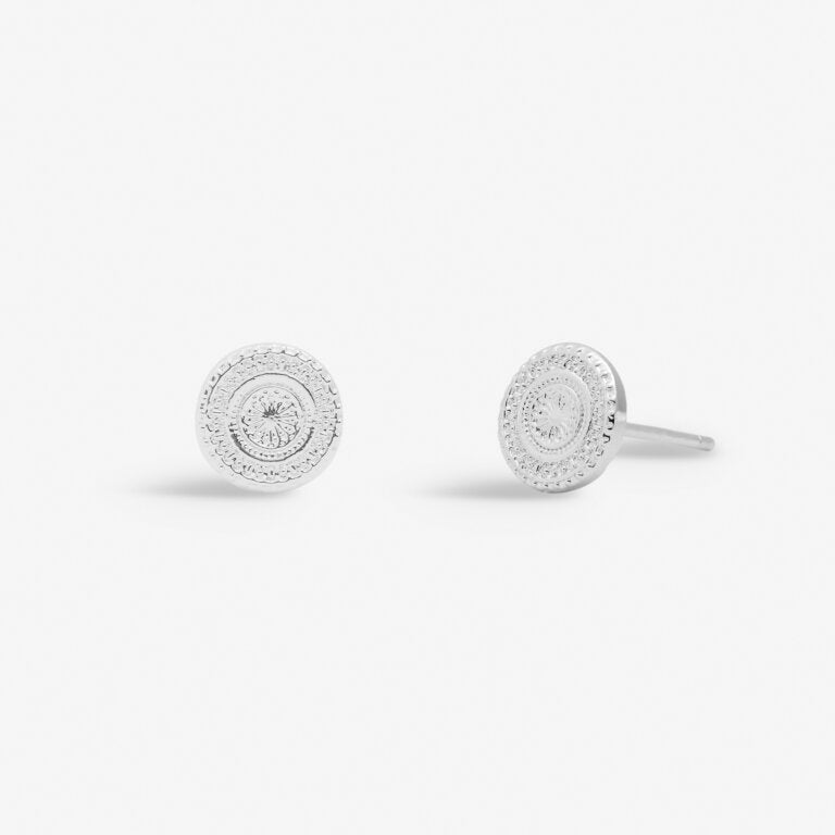 Style Stories Coin Stud Earrings in Silver Plating - WowCornwall