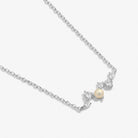 Halo Pearl Cubic Zirconia & Pearl Cluster Necklace in Silver Plating - WowCornwall