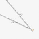 Halo Pearl Cubic Zirconia & Pearl Charms Necklace in Silver Plating - WowCornwall