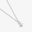 Halo Pearl Cubic Zirconia & Pearl Pendant Necklace in Silver Plating - WowCornwall