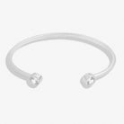 Halo Pearl Cubic Zirconia Bangle in Silver Plating - WowCornwall