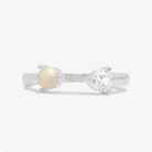 Halo Pearl Cubic Zirconia & Pearl Ring in Silver Plating - WowCornwall