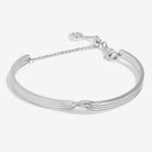 Twist Bangle Bracelet Bar in Silver Plating - WowCornwall