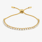 Cubic Zirconia Tennis Bracelet Bar in Gold Plating - WowCornwall