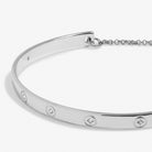 Cubic Zirconia Bangle Bracelet Bar in Silver Plating - WowCornwall