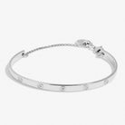 Cubic Zirconia Bangle Bracelet Bar in Silver Plating - WowCornwall