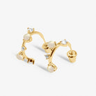 Halo Pearl Cubic Zirconia & Pearl Hoop Earrings in Gold Plating - WowCornwall